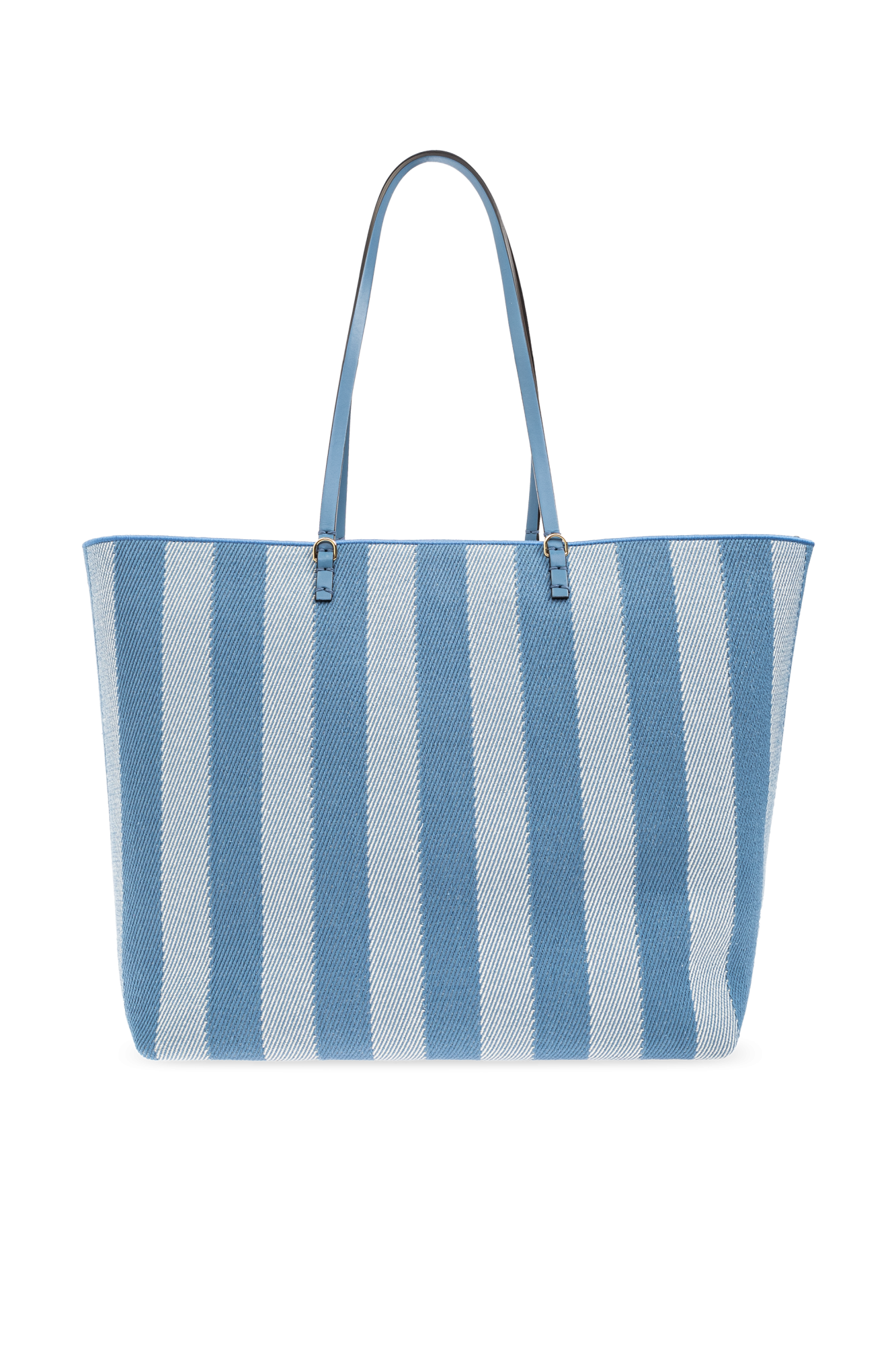 トートバッグ FENDI 'Roll Mini' shopping bag Light Blue Fendi Denim-effect Ff Jacquard Roll Mini Bag – Modecraze Inc.